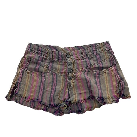 Free People Morning Rain Shorts Womens Size 4 Button Fly Boho Raw Hem 65-30 - Picture 1 of 7